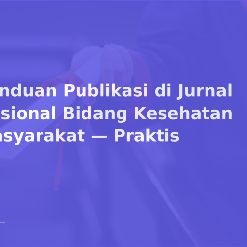 Panduan Publikasi di Jurnal Nasional Bidang Kesehatan Masyarakat — Praktis