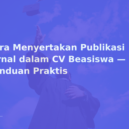 Cara Menyertakan Publikasi Jurnal dalam CV Beasiswa — Panduan Praktis
