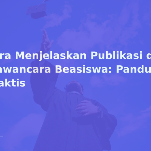 Cara Menjelaskan Publikasi di Wawancara Beasiswa: Panduan Praktis